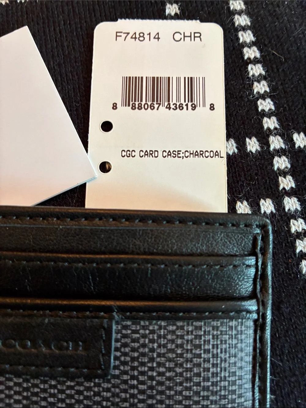 Coach Charcoal and Black Men’s Card Holder Case F74814 CHR
